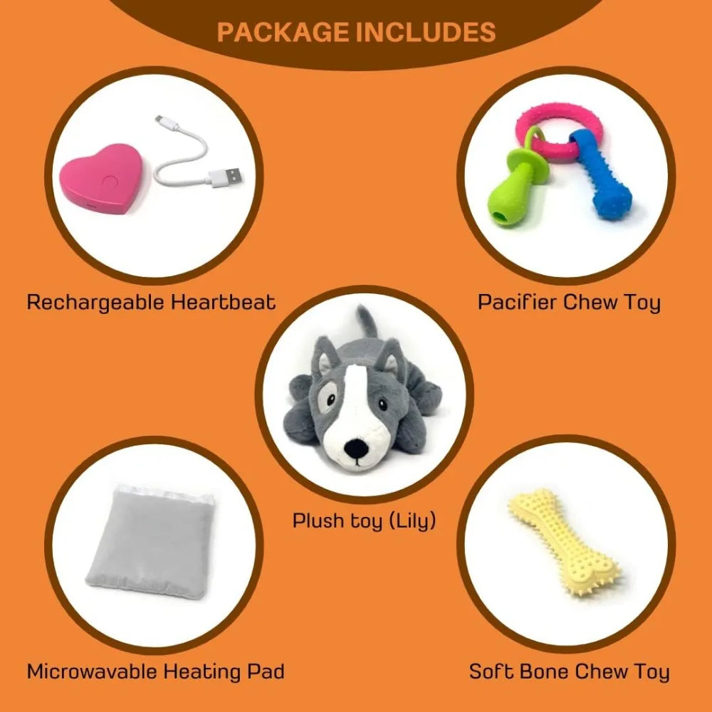 Puppy Heartbeat Toy for Dogs and Puppies – Sleep Aid and Anxiety Relief Stuffed Animal with Calming Heartbeat – Perfect for Dog
