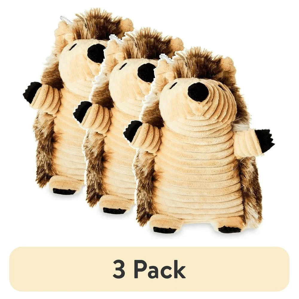 3 Pack Cozy Buddy Hedgehog Dog Toy Soft Chew Level 2 Plush Squeaky Toy Light Chewers Washable Pet Companion