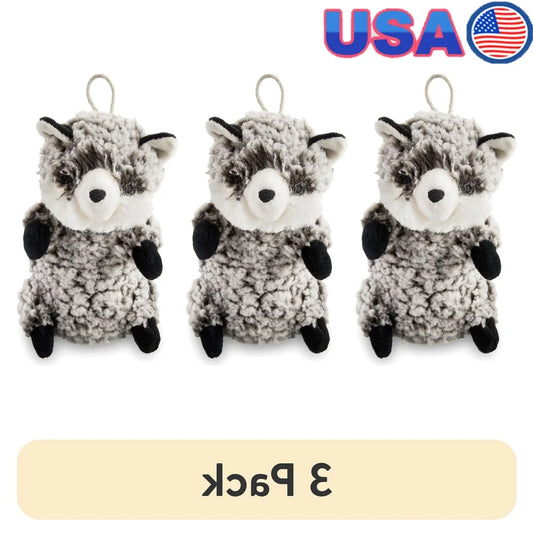 3 Pack Forest Critter Dog Toy Chew Level 3 Soft Plush Squeaky Toy Moderate Chewing Cuddly Textured Polyester Fiber