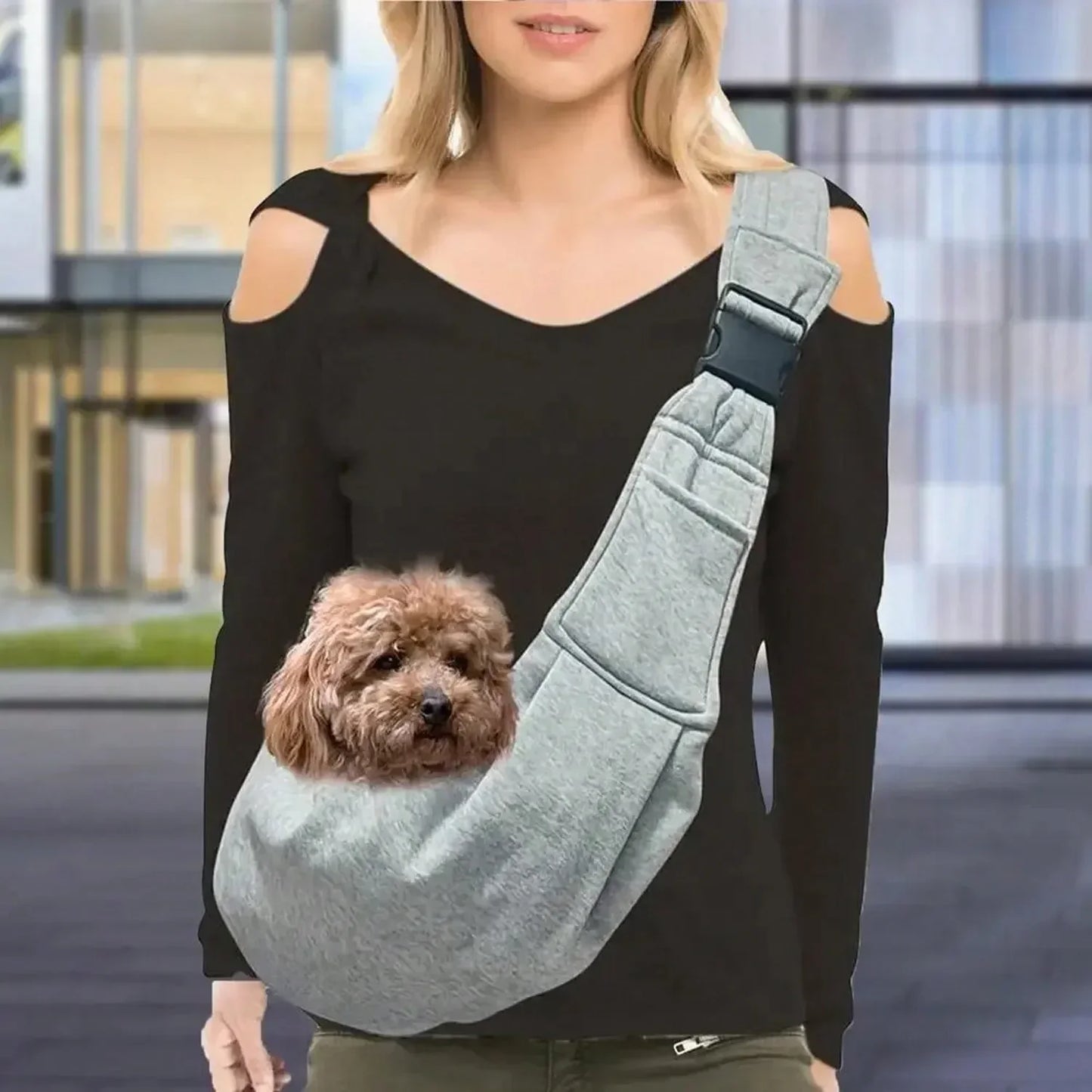 Pet Dog Sling Carrier Breathable Travel Safe Sling Bag Carrier For Dogs Cats,Beige, Grey, Black