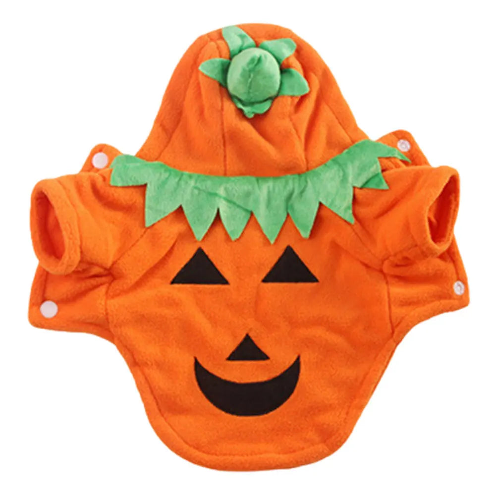 Halloween Cute Warm Pumpkin Dog Costume Pumpkin Costume Pet Cosplay Costume for Pet Dog Cat