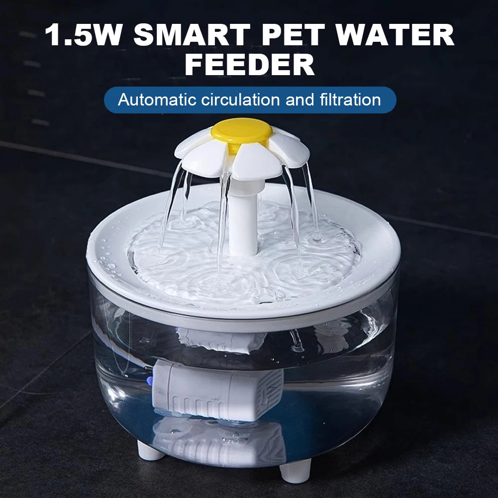 1200ml Pet Drinking Dispenser Drinker USB Cats Water Filter Auto Filter Transparent Cat Drinker Automatic Cat Drink Bowl Filter