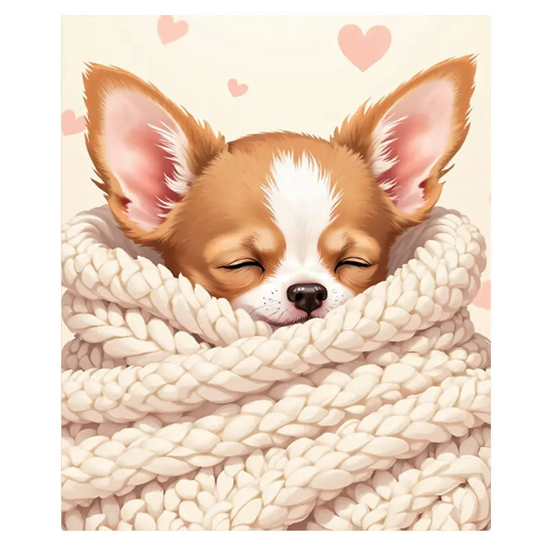1pc Flannel Blanket Cute Chihuahua in Knit Blanket Cozy Throw for Home Decor