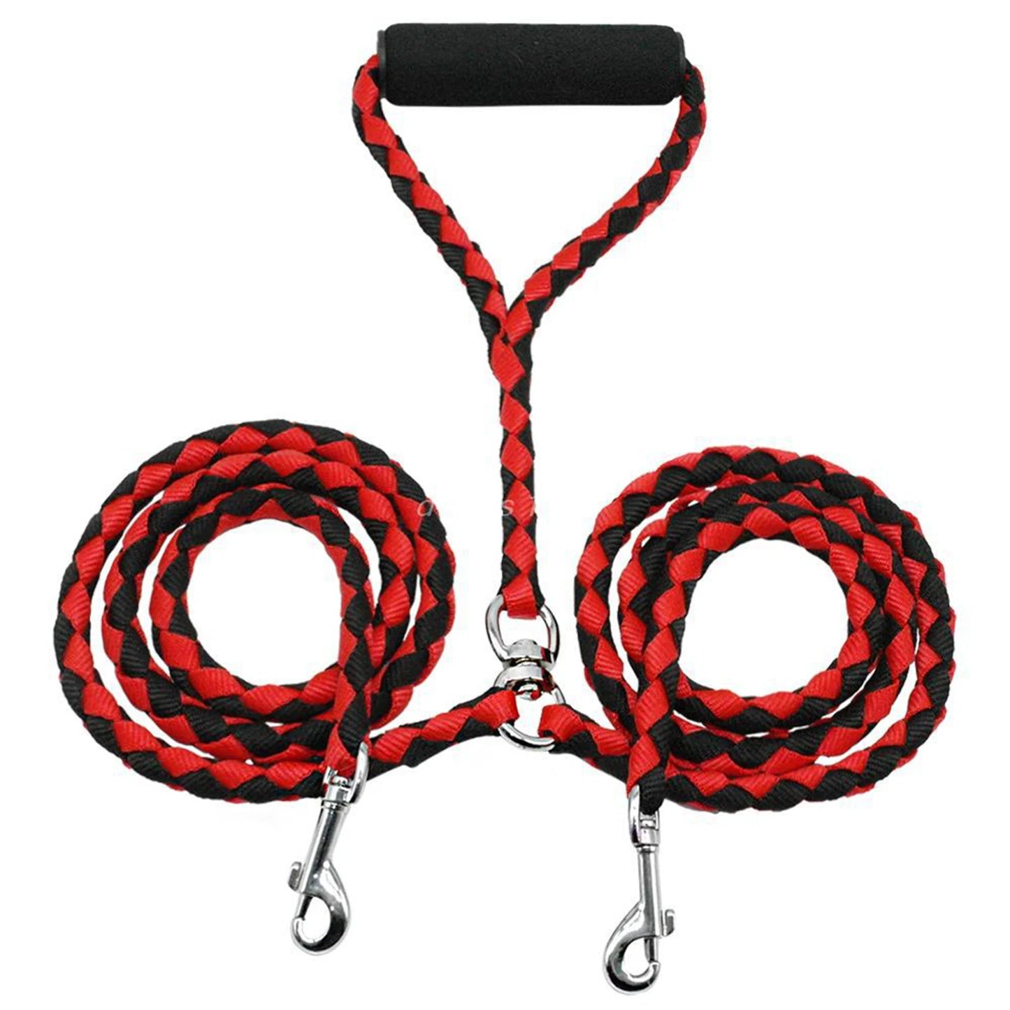 Double Head Pet Leash Dual Dog Lead Braided PP Rope Leash for Small Medium Large Dogs Walking Training