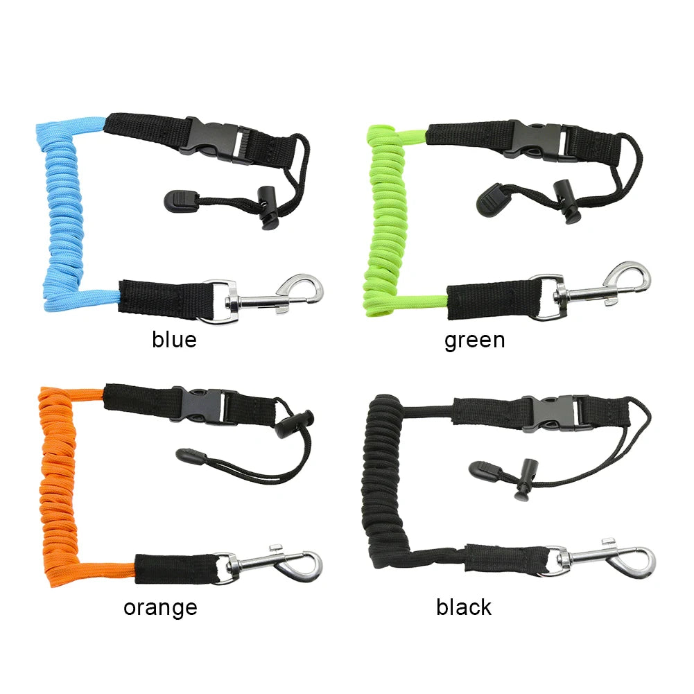 Kayak Paddle Leash Elastic Canoe Leash Adjustable Safety Rod Holder Rope Surfing Coiled Lanyard for Kayak Canoe Surfboard