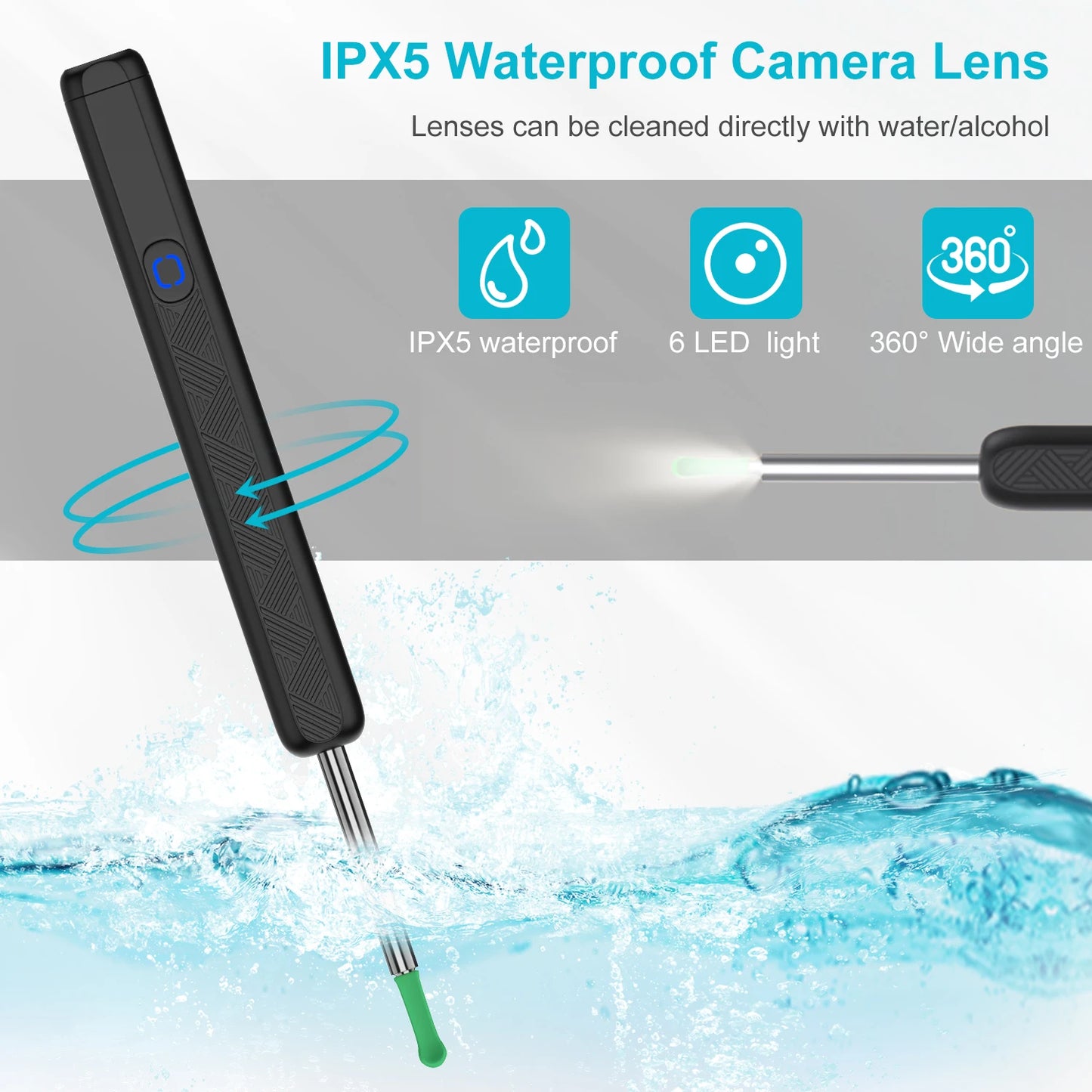 Ear Wax Removal, Ear Cleaner with 1080P Camera Earwax Remover Tool with 8Pcs Ear Canal Tools&6 Soft Ear Spoons for iOS & Android