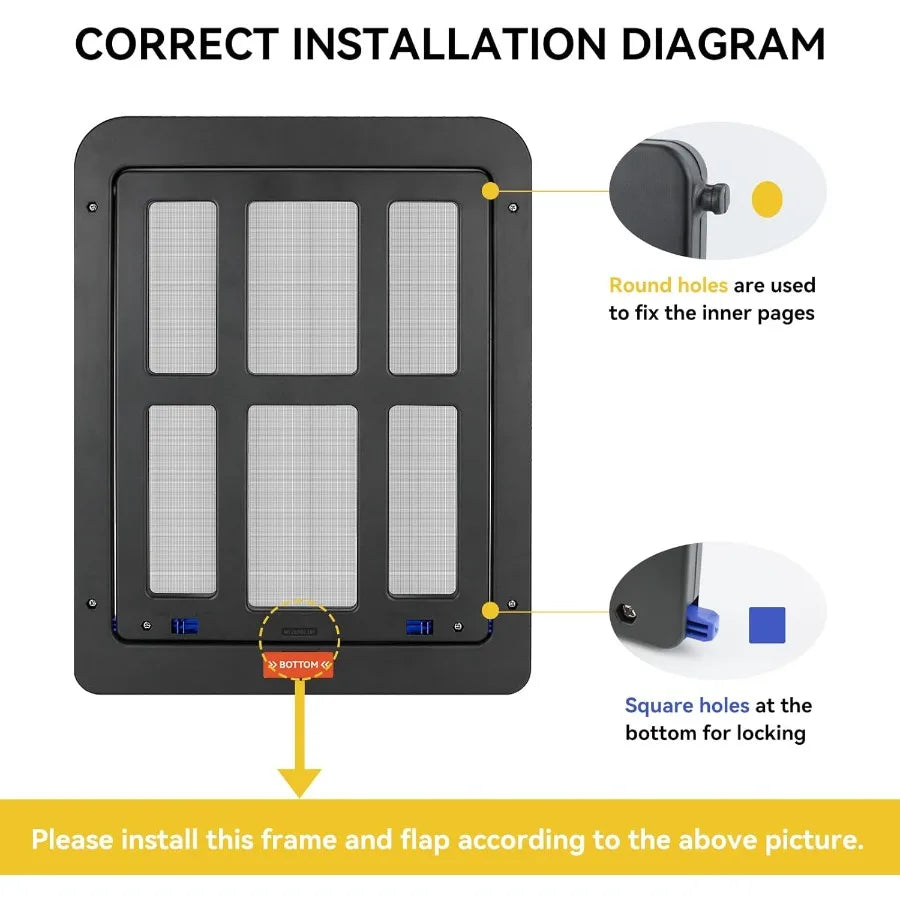 Enjoying Dog Door for Screen Doors Passage Opening 11.2 x 14.4 Access Freely Magnetic Swing Flap Large Pet Door for Sliding Scr