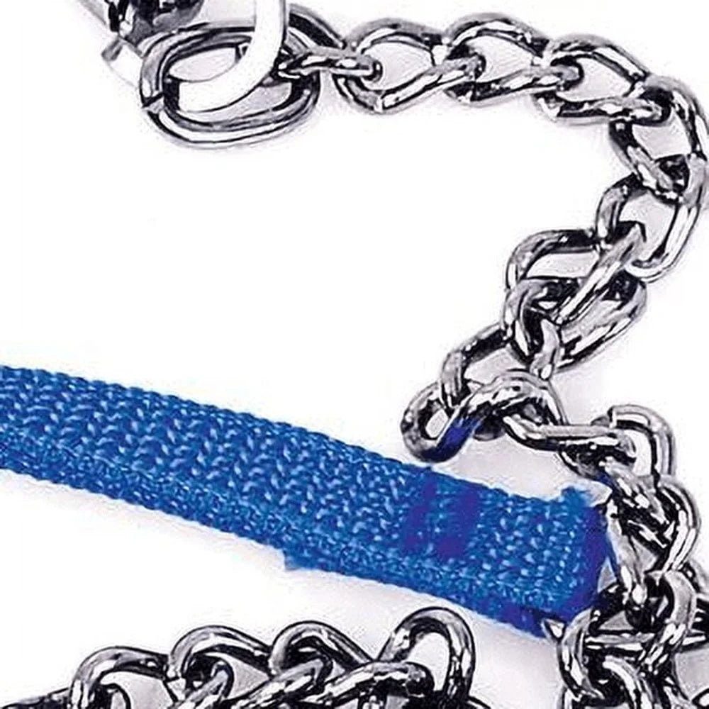 Steel Dog Chain 2.5mm x 1.2m Chrome Plated Welded Links Reinforced Nylon Handle Durable Pet Leash Dogs