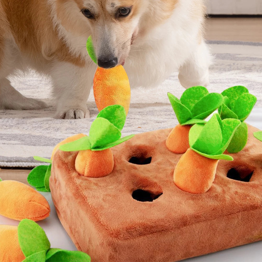 Carrot Snuffle Mat for Dog with 6/8 Carrots Carrot Patch Dog Snuffle Toy Carrots Enrichment Dog Puzzle Toy for Pet Stress Relief
