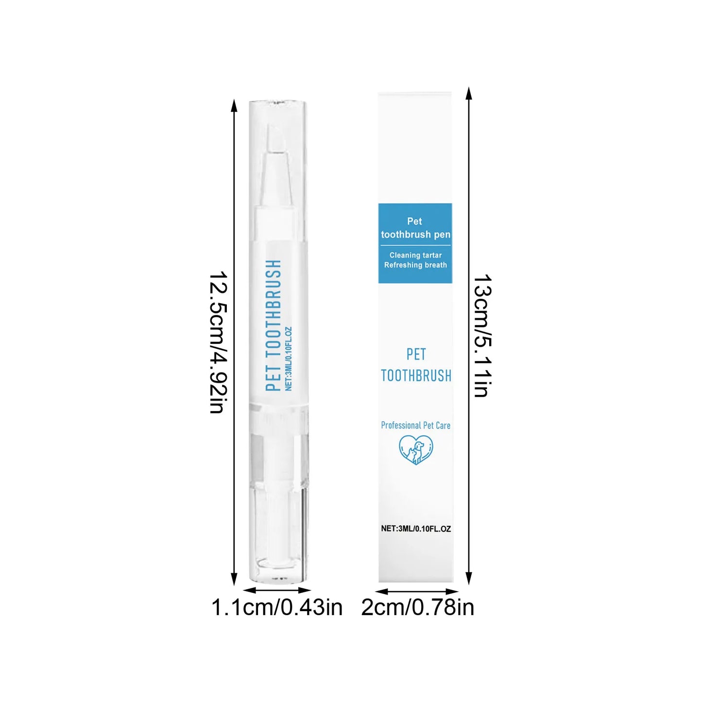 Pet Toothbrush Pen Teeth Cleaning Tool Fresh Breath Pet Toothbrush Toothpaste All-in-One Teeth Cleaning for Dogs and Cats