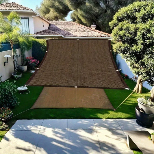 High-Quality Sunshade Net Cover - Coffee Color - Made of Thick and Wear-Resistant Material, Treated with Sun Protection Technolo