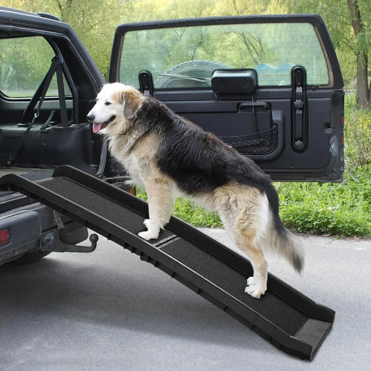 Folding Dog Ramps 62L Portable Pet Ramp for Large Dogs SUV Cars Lightweight Cat Ramp NonSkid Surface Steps for High Bed Stairs