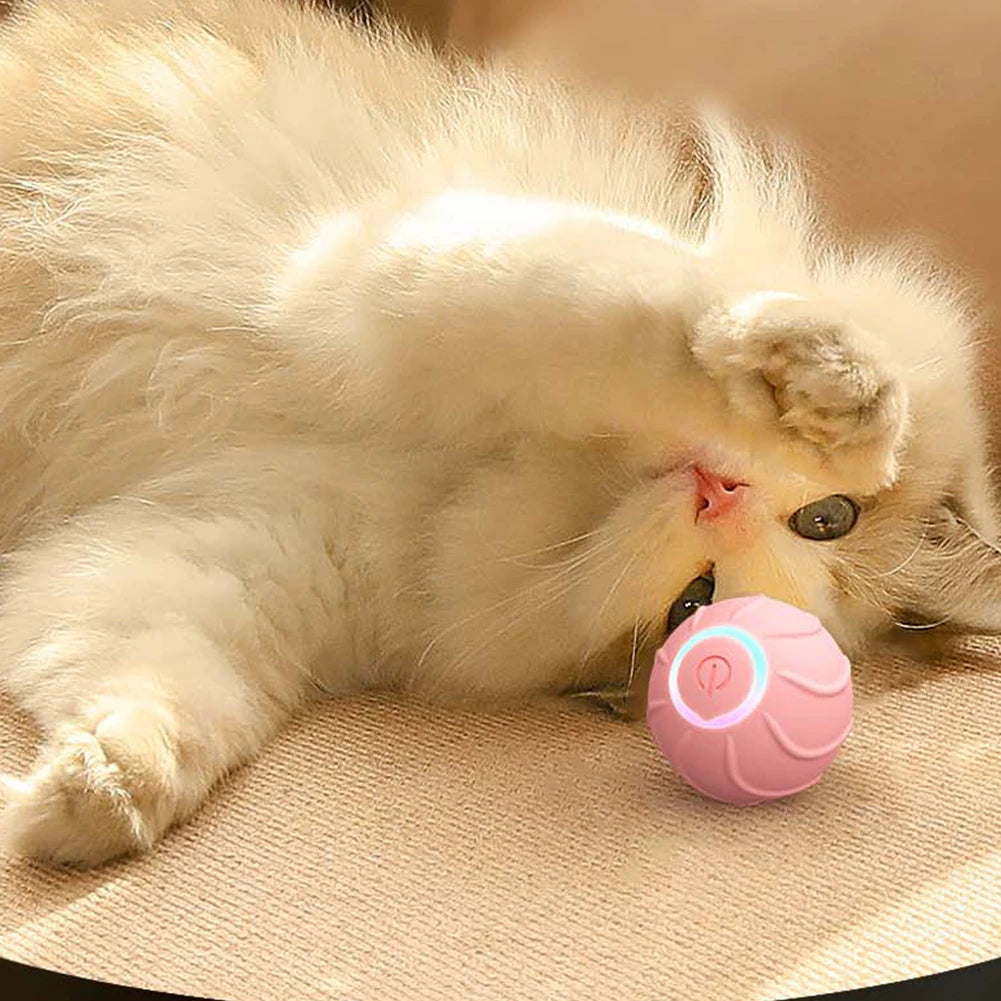 Cat Rolling Ball Obstacle Avoidance Interactive Cat Toy Ball USB Rechargeable Auto Rotating Ball Electric for Cat Indoor