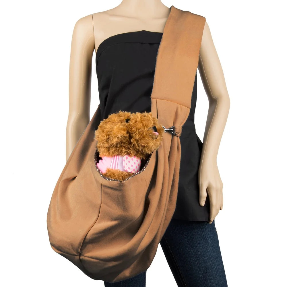 Breathable Dog Cat Sling Carrier Adjustable Strap Pet Backpack Hands-Free Secure Design Small Animals