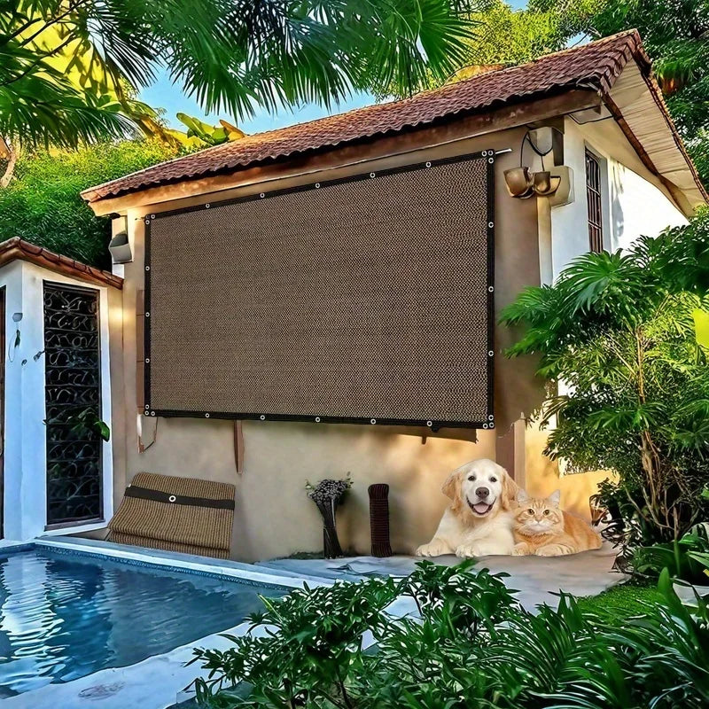 High-Quality Sunshade Net Cover - Coffee Color - Made of Thick and Wear-Resistant Material, Treated with Sun Protection Technolo