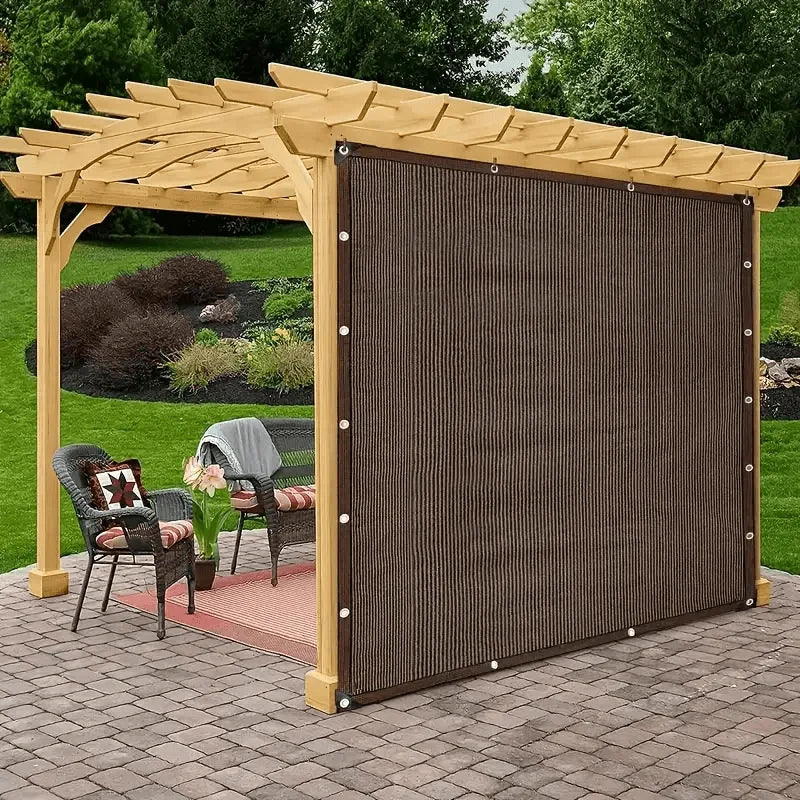 High-Quality Sunshade Net Cover - Coffee Color - Made of Thick and Wear-Resistant Material, Treated with Sun Protection Technolo