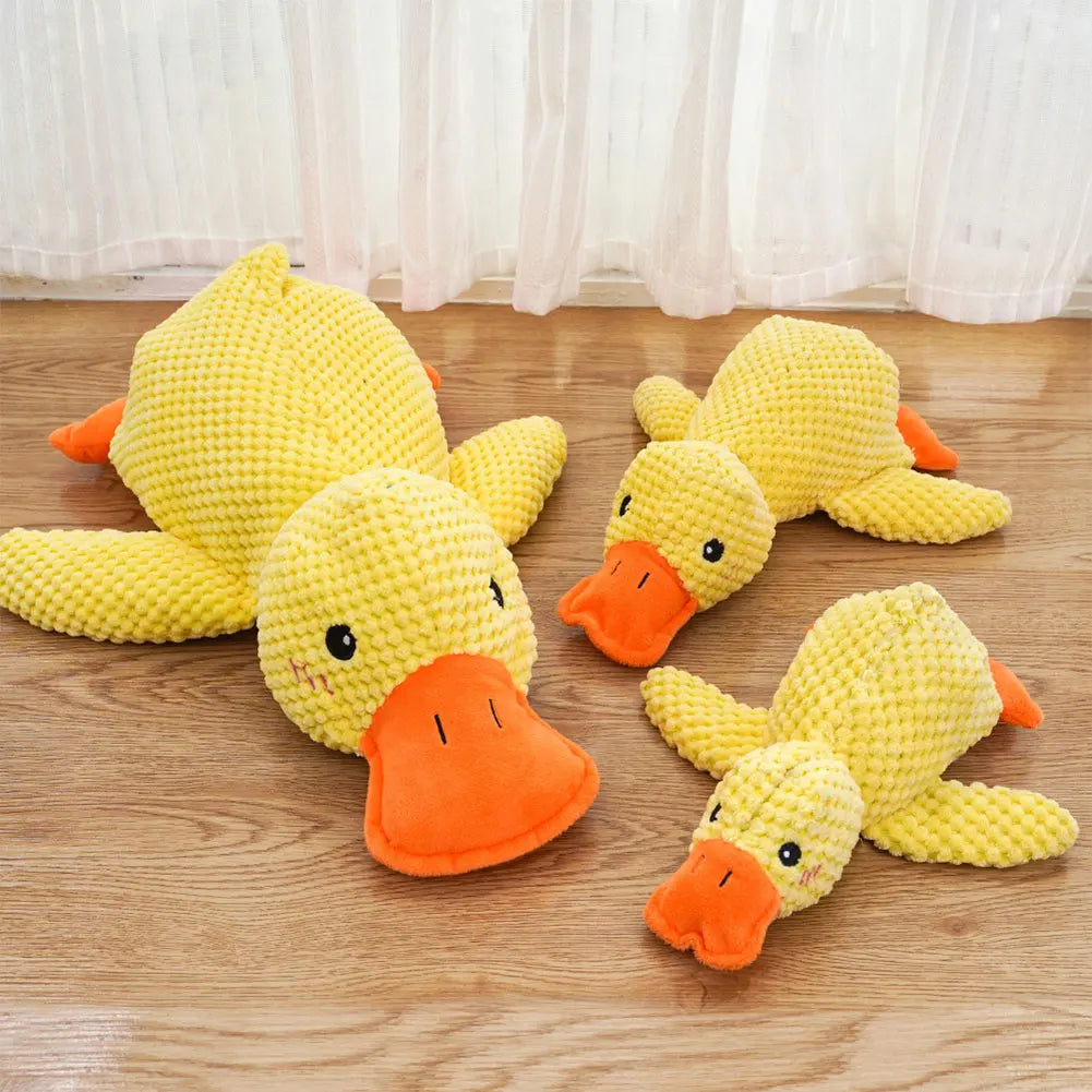 Dog Calming Duck Pet Plush Toy with Quacking Sound Calming Duck Dog Toy Stuffed Duck Toys Chew Toy for Indoor Dog