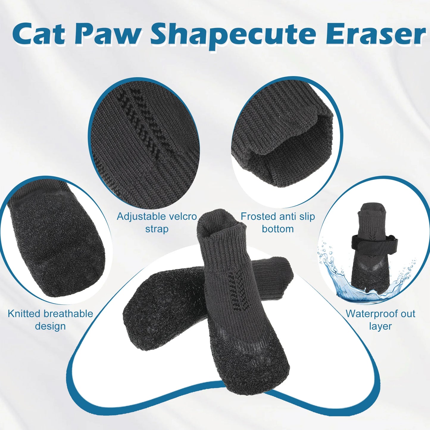 4pcs Rubber Wide Application Dog Shoes Suitable For Various Outdoor Activities No Loosing Rainy Days L