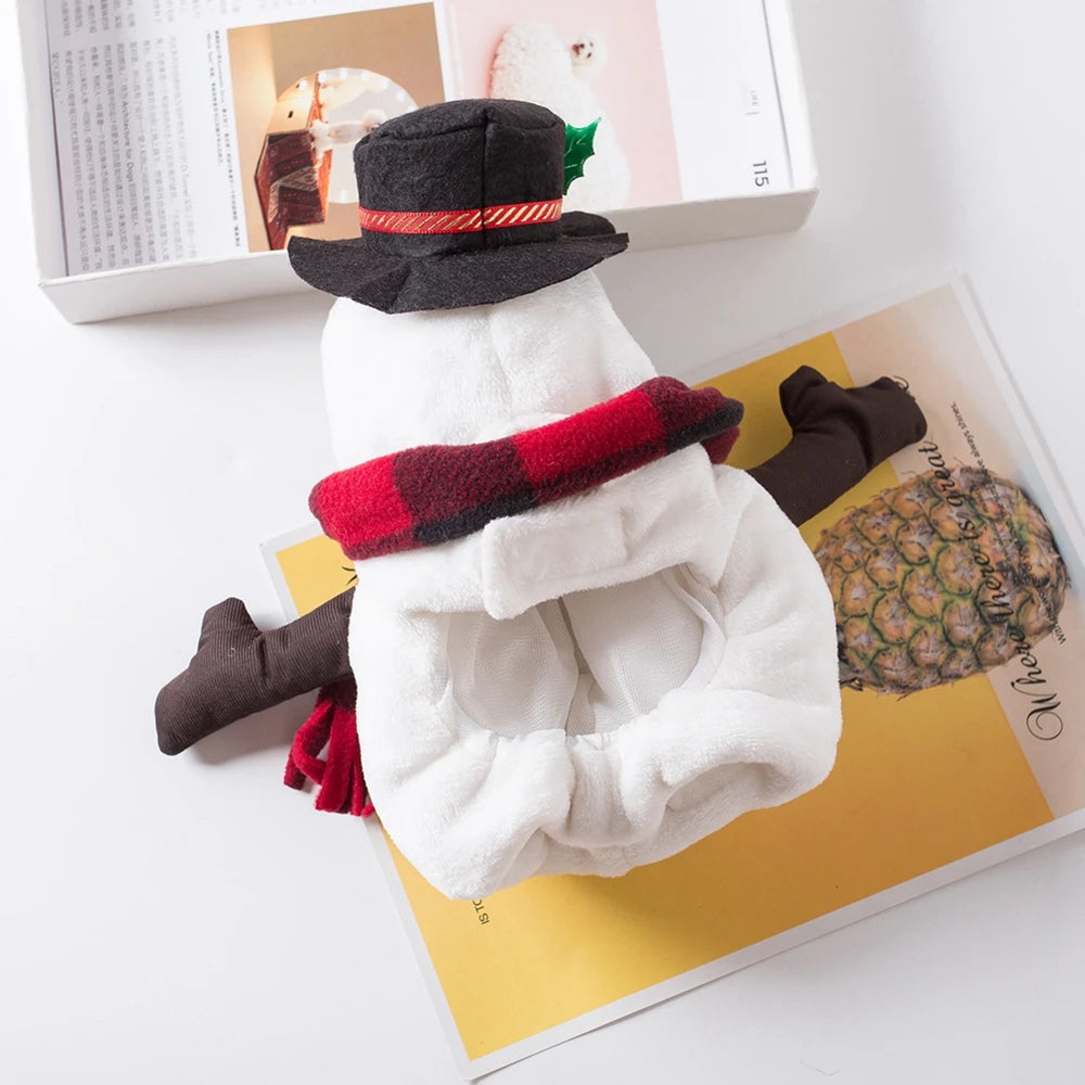 Halloween Dog Cat Costumes Christmas Funny Clothes Autumn And Winter Standing Snowman Costume Pet Supplies