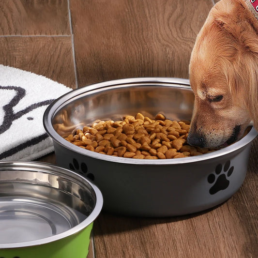Pet Bowl Stainless Steel Dog Water Bowl with Non-Slip Rubber Base And Small Cats And Dogs Drinking Water Feeding Pet Food Bowl