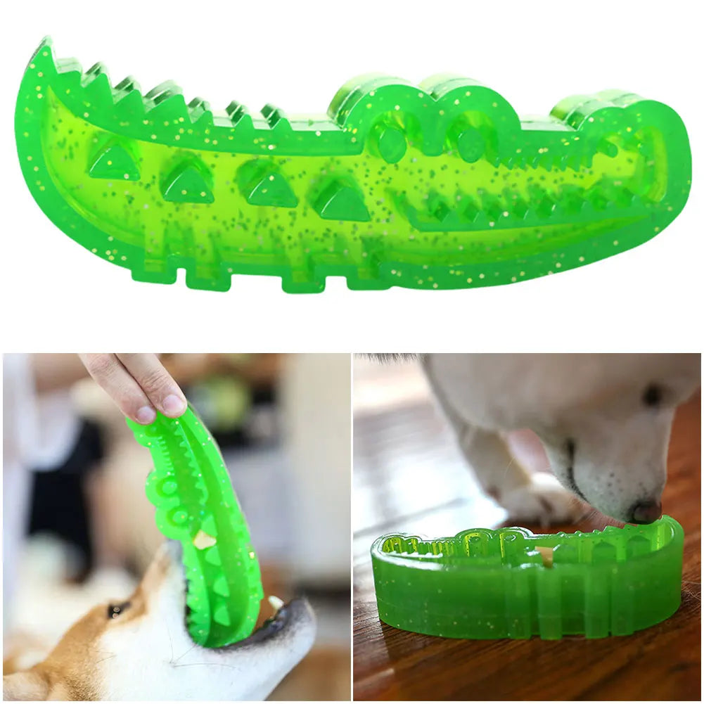 Slow-Feed Chew & Fetch Crocodile Dog Toy Alligator Dog Treat Interactive Dispenser & Puzzle Toy for Small Medium Large Dogs Use