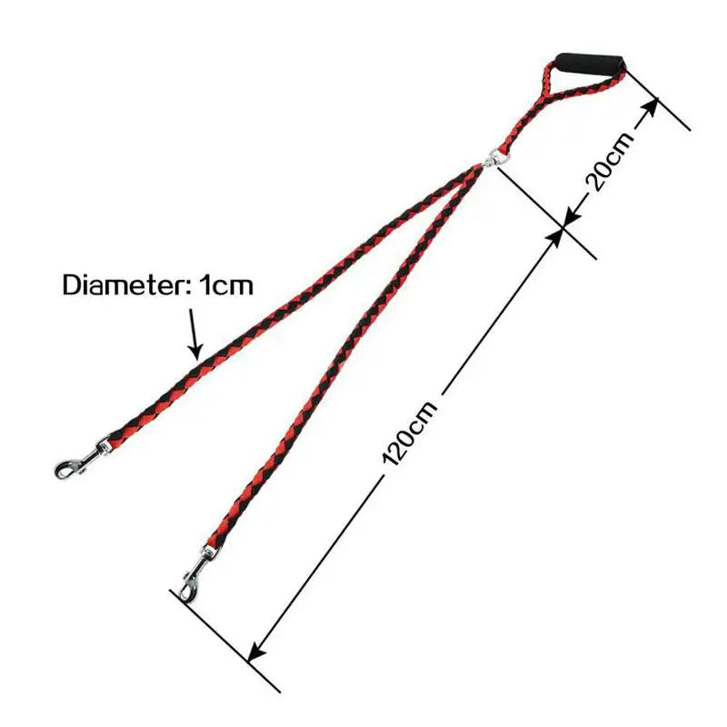 1.4m Pet Double Leash 2 Way Couplers Dog Leash Rope Elastic Extended Pet Leash Belt Outdoor Training for Two Double Dogs Leashes