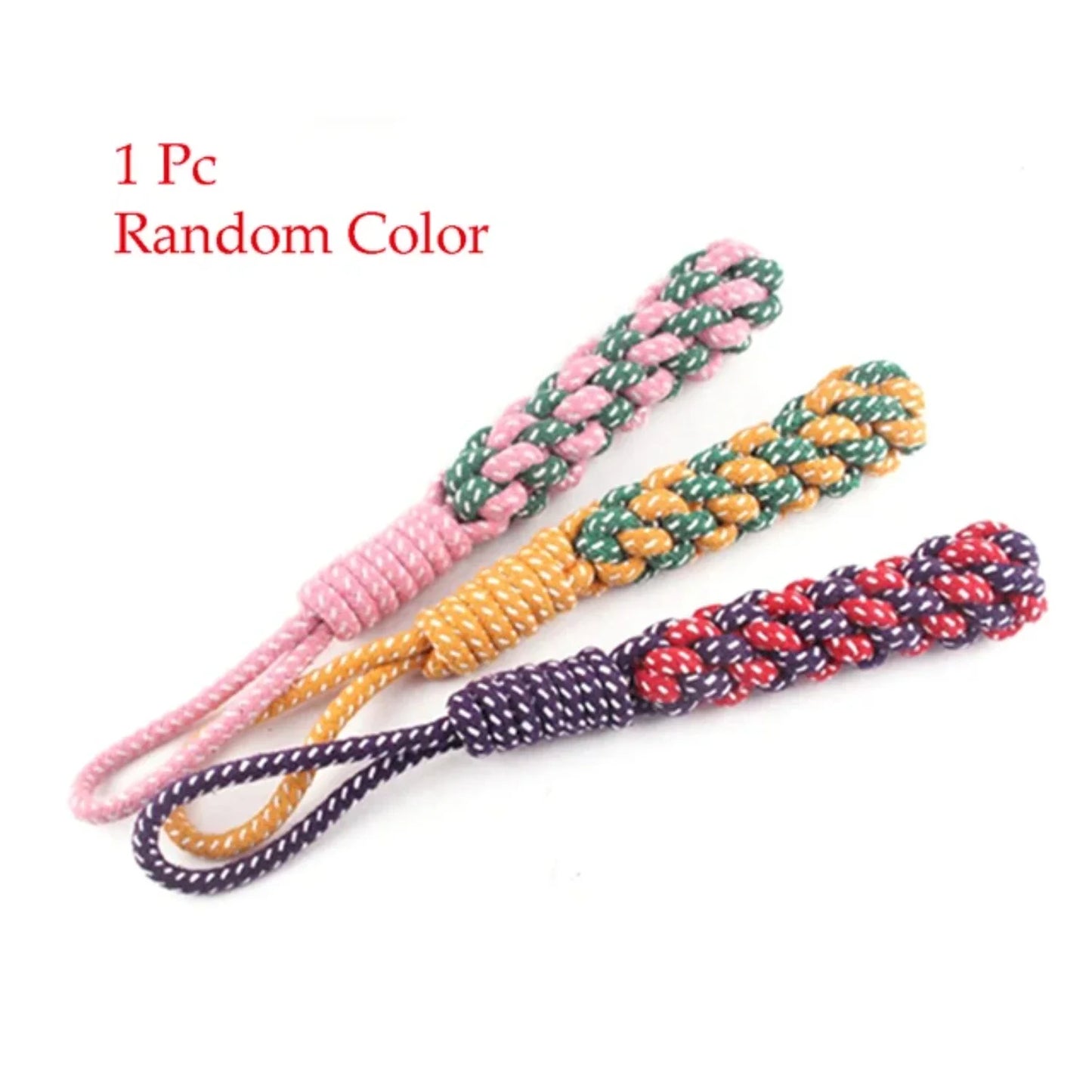 1pcs  Dog Rope Chew Toy Durable Cotton Braided Rope Puppy Kitten Teeth Cleaning Toys Outdoor Training Pet Supplies