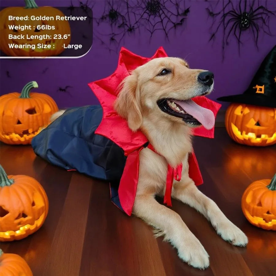 Halloween Costume for Large Breed Dogs Adjustable XL XXL Big Dog Vampire Costume Suitable for Golden Retriever German Shepherd