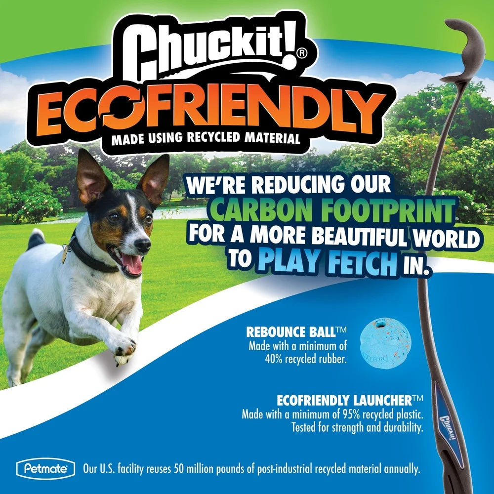 Eco Friendly Dog Ball Launcher Ergonomic Handle Fetch Toy Includes Bouncy Rebounce Ball Hands Free Pickup Portable Exercise Tool