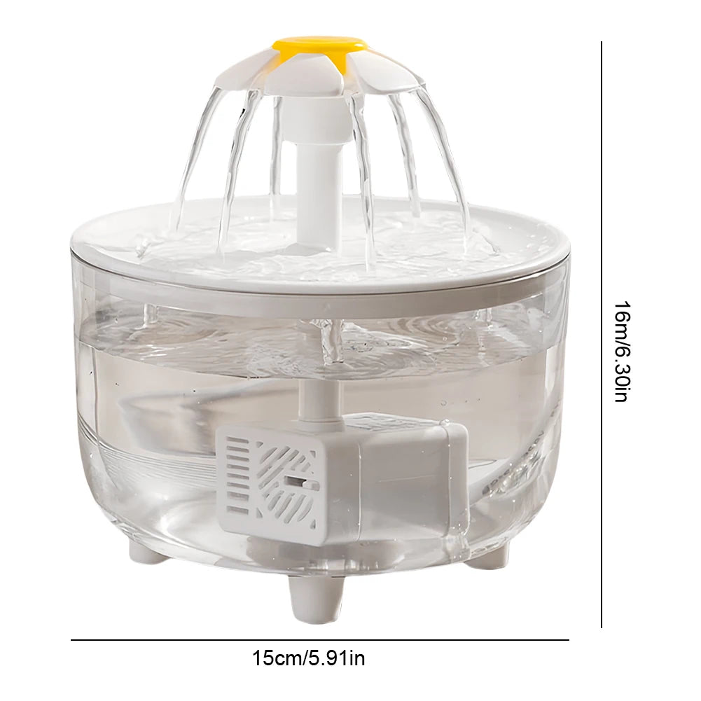 1200ml Pet Drinking Dispenser Drinker USB Cats Water Filter Auto Filter Transparent Cat Drinker Automatic Cat Drink Bowl Filter