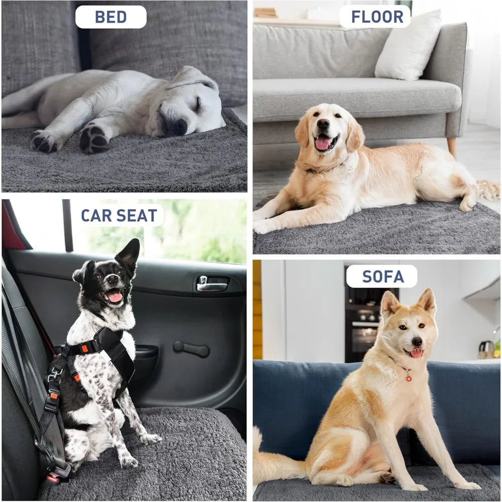 Waterproof Dog Blanket,Premium Pet Puppy Cat Soft Fleece Sherpa Throws Blanket Cushion Mat for Car Seat Furniture Protector Cove