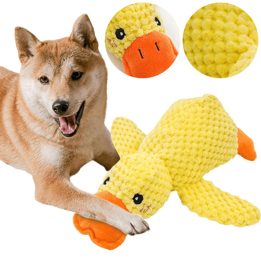 Dog Calming Duck Pet Plush Toy with Quacking Sound Calming Duck Dog Toy Stuffed Duck Toys Chew Toy for Indoor Dog