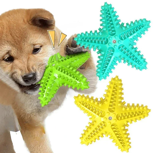 Vocal Starfish Dog Toy Interactive Rubber Balls For Dog Pet Teeth Oral Cleaning Products Dog Chew Toys Tooth Cleaning Toothbrush