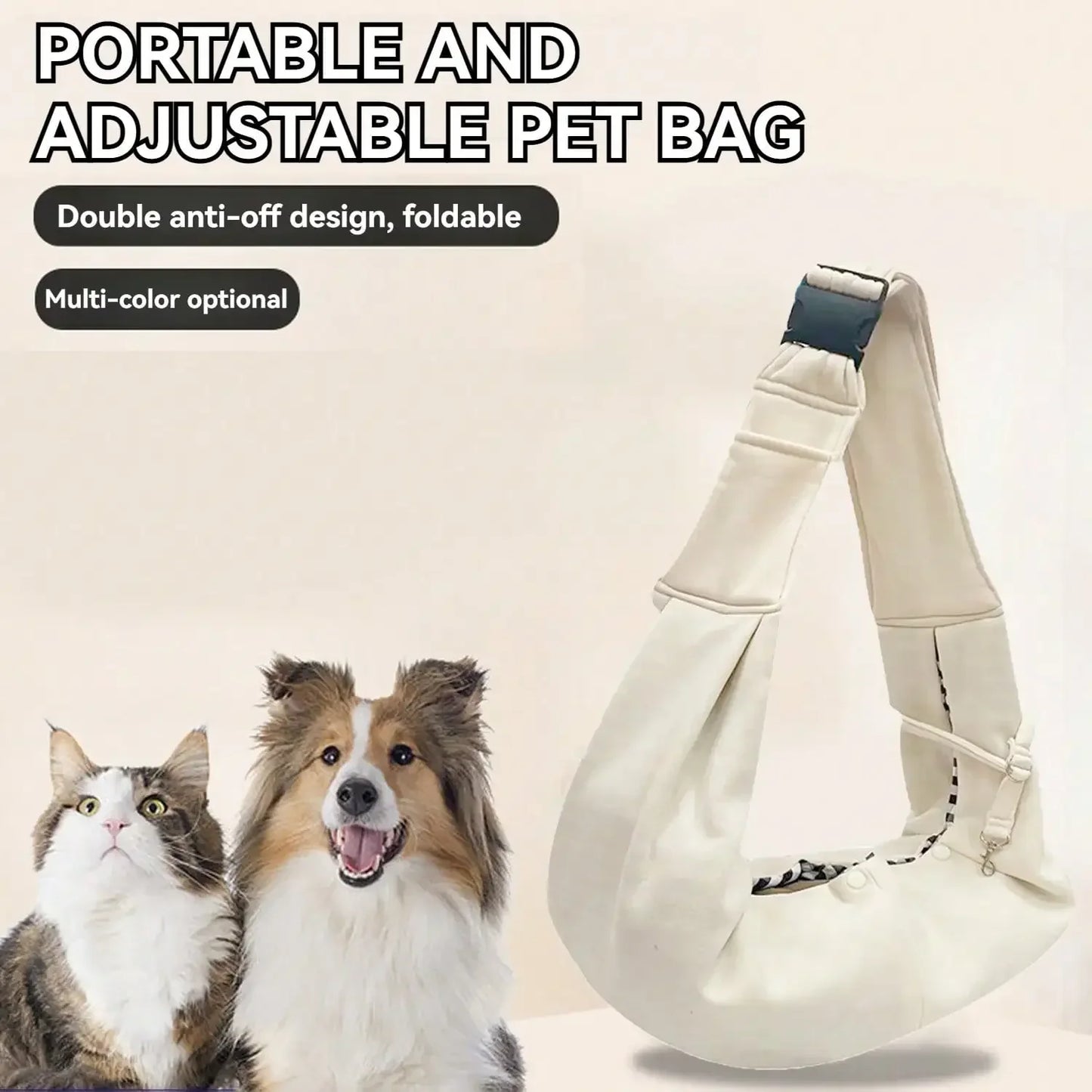 Pet Dog Sling Carrier Breathable Travel Safe Sling Bag Carrier For Dogs Cats,Beige, Grey, Black