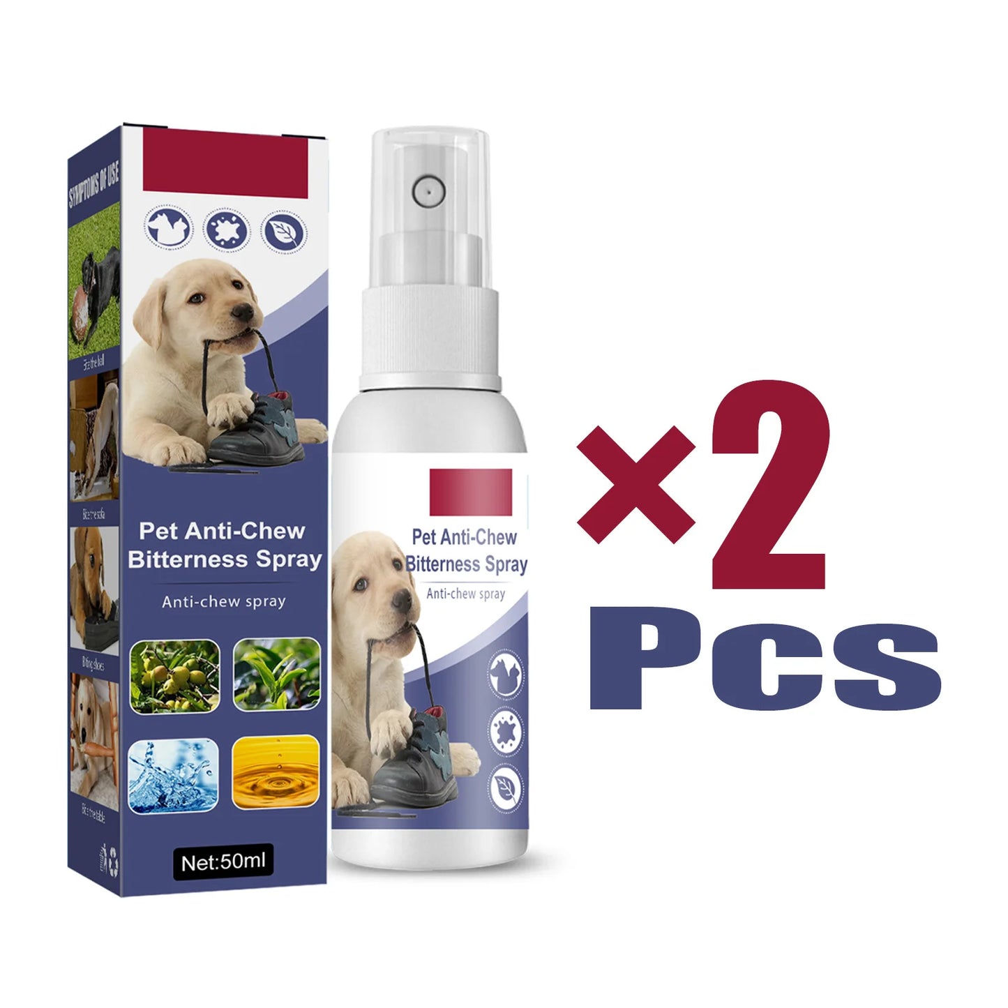 50ml Dog Bitterness Spray Anti Chewing Furniture Scratching Prevention Discourage Clawing Natural Formula Pet Train Stop Gnawing