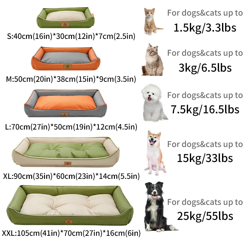 Waterproof Dog Bed Fluffy Soft High Rebound Breathable Dogs Mat Beds for All-season Easy Clean Anti-slip Pet Dog Accessories