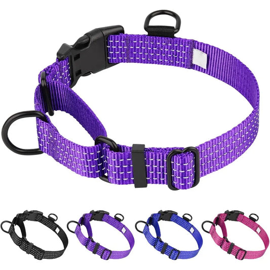 Martingale Dog Collars Adjustable Reflective Nylon Dog Collar for Training Dogs No Pull Dog Choker Collar for Medium Large Dogs
