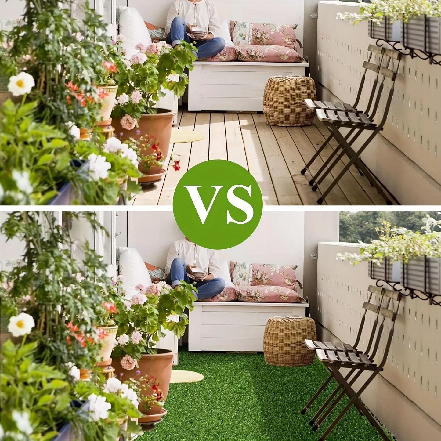 PP PE Pet Grass Pad - Artificial Turf Mat for Dog Cat Toilet Training, Indoor Outdoor Lawn Replacement Washable Eco-Friendly