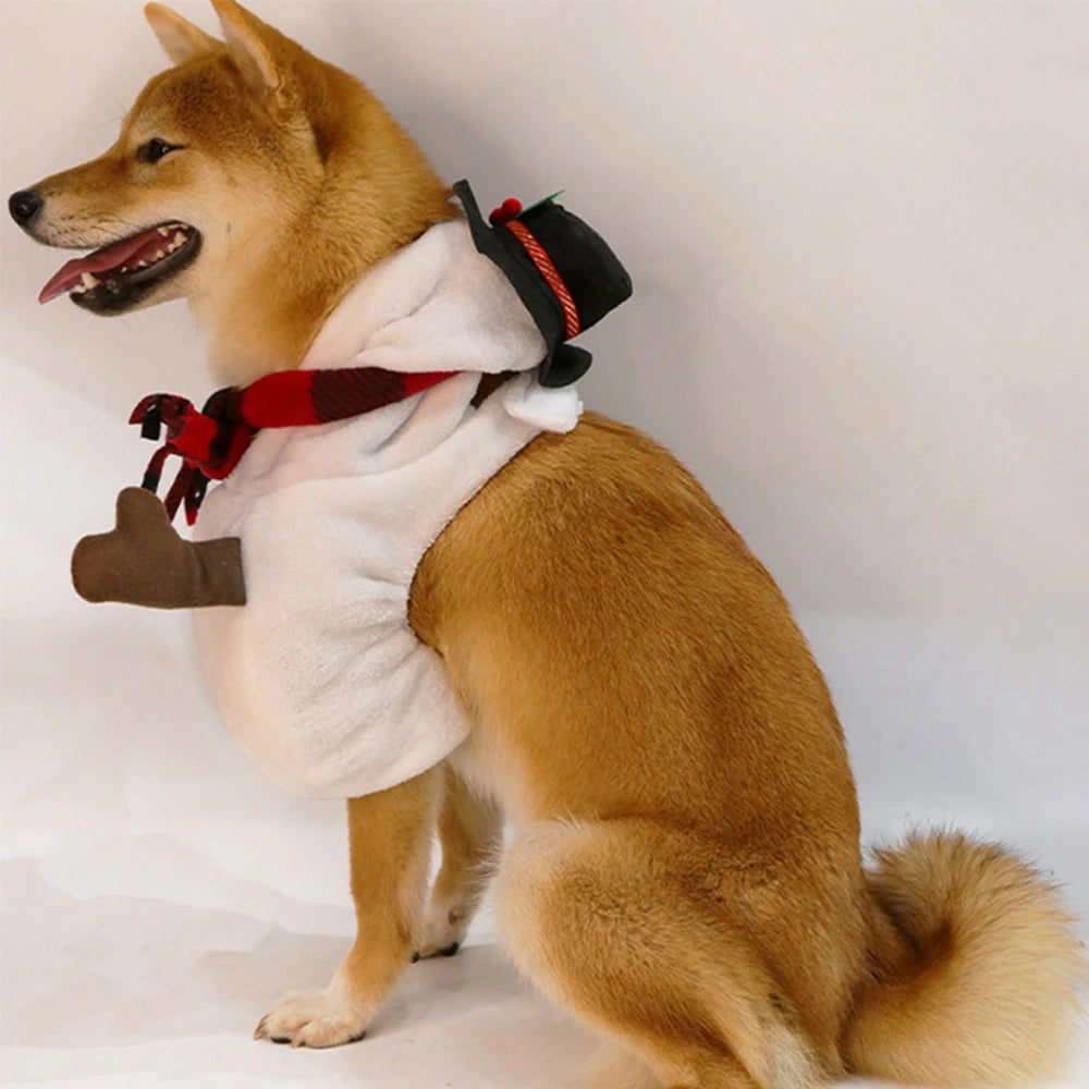 Halloween Dog Cat Costumes Christmas Funny Clothes Autumn And Winter Standing Snowman Costume Pet Supplies