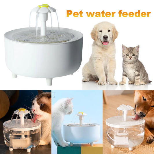 1200ml Pet Drinking Dispenser Drinker USB Cats Water Filter Auto Filter Transparent Cat Drinker Automatic Cat Drink Bowl Filter