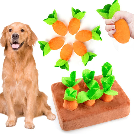 Carrot Snuffle Mat for Dog with 6/8 Carrots Carrot Patch Dog Snuffle Toy Carrots Enrichment Dog Puzzle Toy for Pet Stress Relief