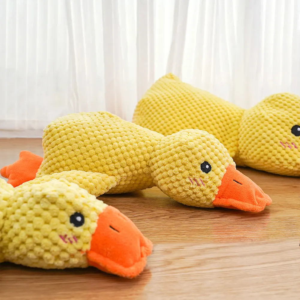 Dog Calming Duck Pet Plush Toy with Quacking Sound Calming Duck Dog Toy Stuffed Duck Toys Chew Toy for Indoor Dog