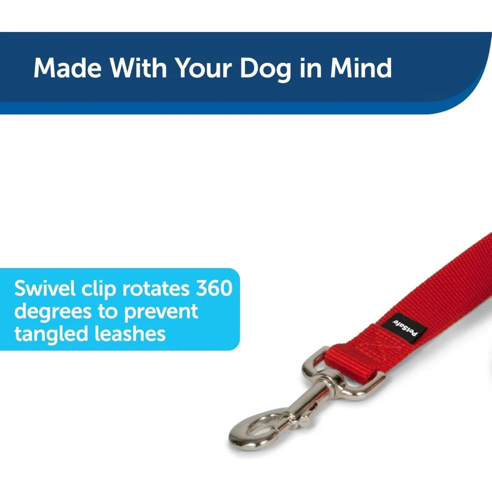 Nylon Dog Leash – Strong, Durable, Traditional Style Leash with Easy to Use Bolt Snap for Small, Medium and Large Dogs – 3/8" x