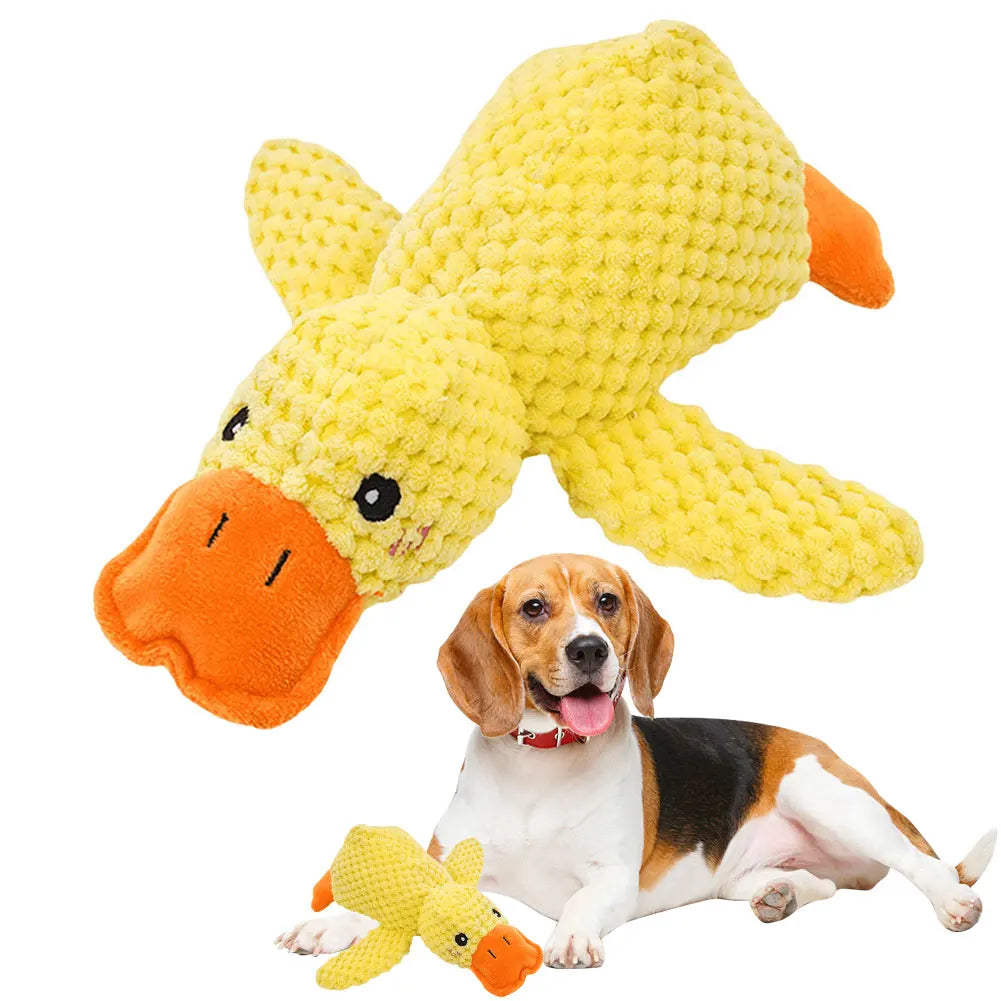 Dog Calming Duck Pet Plush Toy with Quacking Sound Calming Duck Dog Toy Stuffed Duck Toys Chew Toy for Indoor Dog