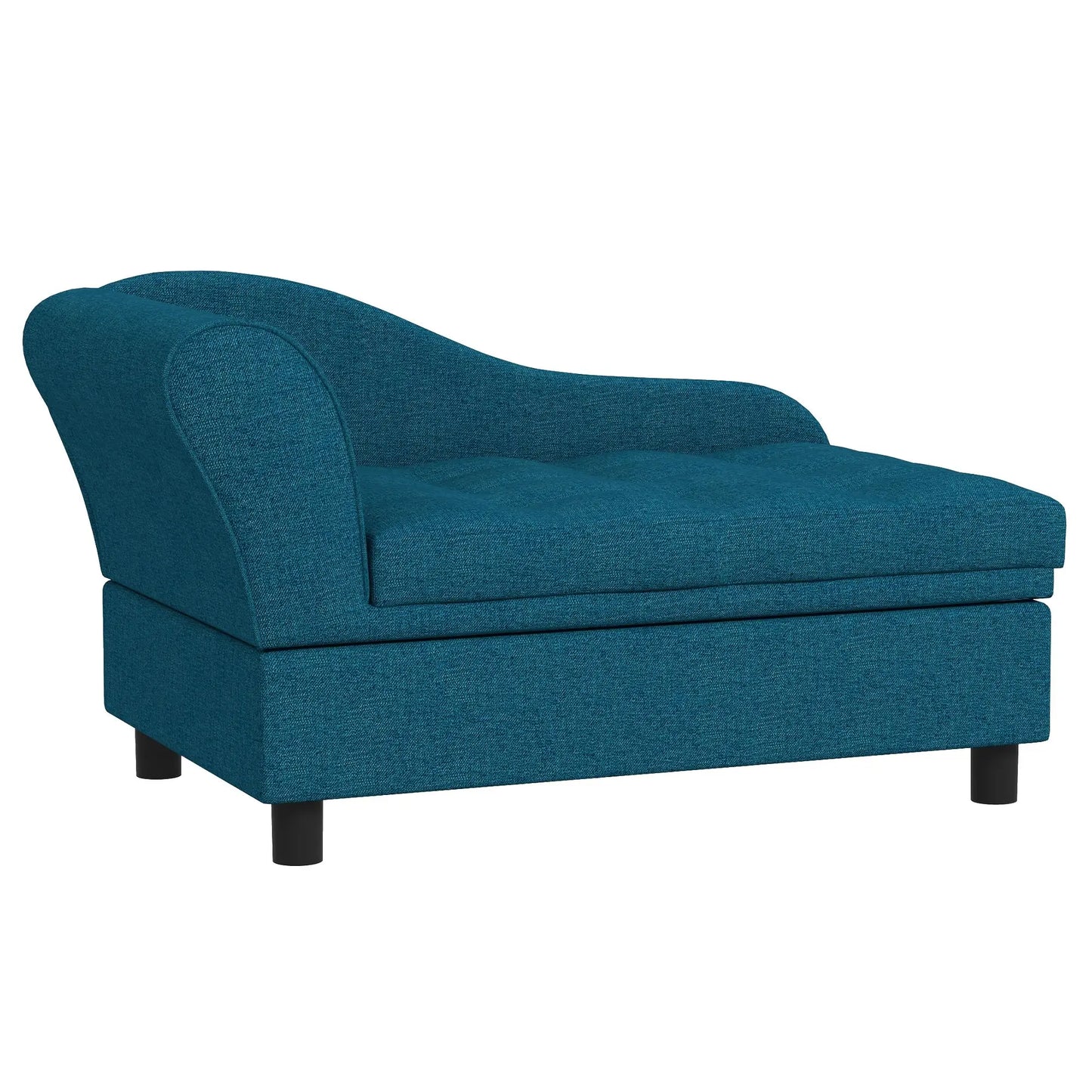 For  Elevated Dog Bed with Storage Space Soft Cushion for Small to Medium Pets Navy Blue