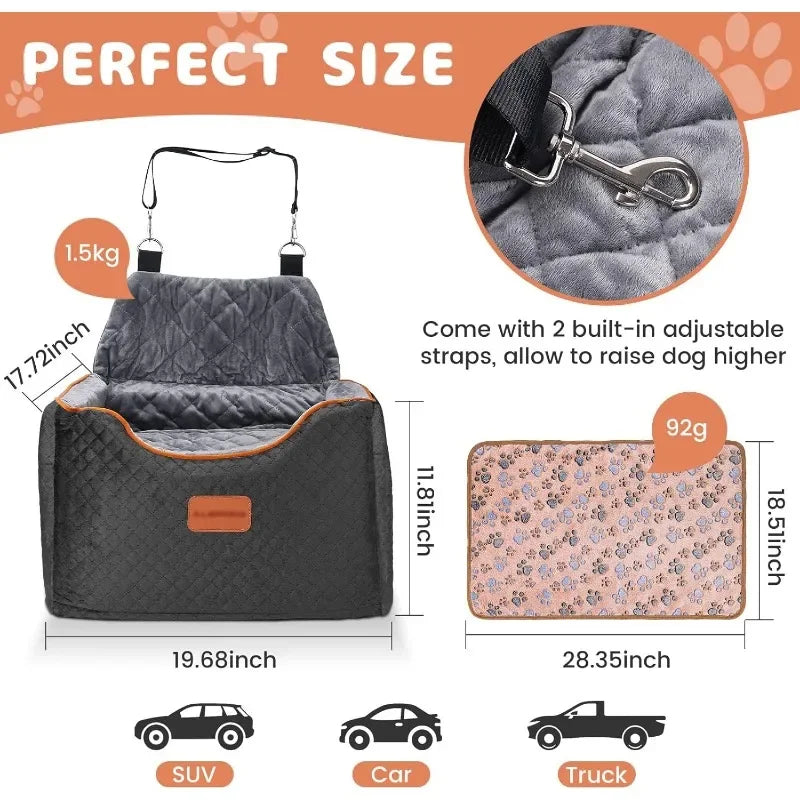 Tool Memory Foam Booster Dog Car Seat with Washable Removable Cover, Anti-Slip Sturdy Dog Booster Seats Guaranteed Authentic.