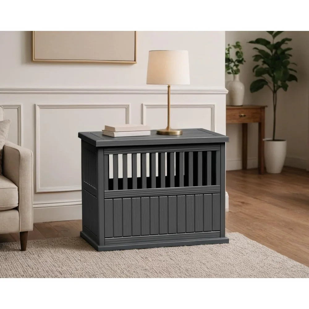 Vixzen Dog Crate Furniture for Small to Large Dogs,Decorative Resin Kennel Indoor,Multifunctional Dog Crate with Locking Buckle,