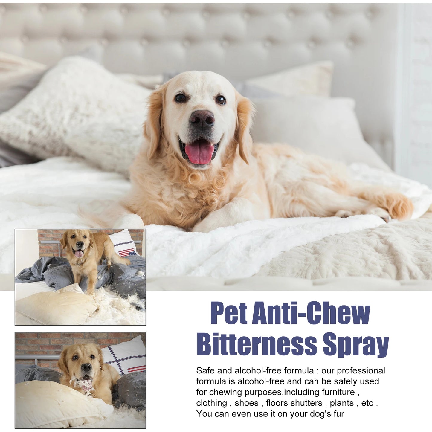 50ml Dog Bitterness Spray Anti Chewing Furniture Scratching Prevention Discourage Clawing Natural Formula Pet Train Stop Gnawing