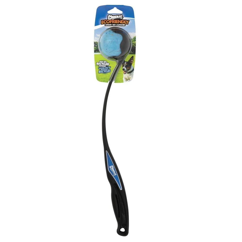 Eco Friendly Dog Ball Launcher Ergonomic Handle Fetch Toy Includes Bouncy Rebounce Ball Hands Free Pickup Portable Exercise Tool